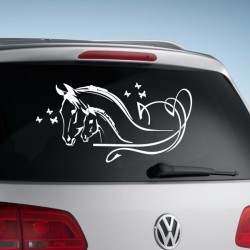 Aufkleber Auto Heckscheibe Car Tattoo Style La Familia Pferd Pferde Gecko Sprüche Power Blumen Ranke Fee Hexe Faultier Kolben