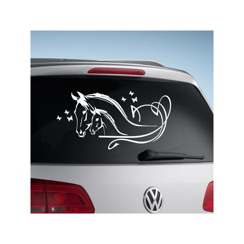 Aufkleber Auto Heckscheibe Car Tattoo Style La Familia Pferd Pferde Gecko Sprüche Power Blumen Ranke Fee Hexe Faultier Kolben