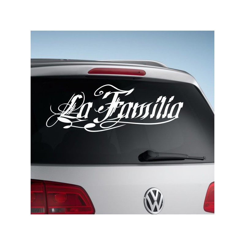 Aufkleber Auto Heckscheibe Car Tattoo Style La Familia Pferd Pferde Gecko Sprüche Power Blumen Ranke Fee Hexe Faultier Kolben