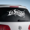 Aufkleber Auto Heckscheibe Car Tattoo Style La Familia Pferd Pferde Gecko Sprüche Power Blumen Ranke Fee Hexe Faultier Kolben