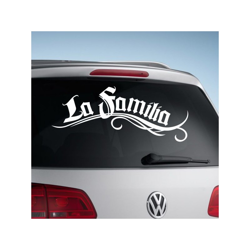 Aufkleber Auto Heckscheibe Car Tattoo Style La Familia Pferd Pferde Gecko Sprüche Power Blumen Ranke Fee Hexe Faultier Kolben
