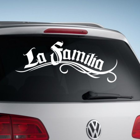 Aufkleber Auto Heckscheibe Car Tattoo Style La Familia Pferd Pferde Gecko Sprüche Power Blumen Ranke Fee Hexe Faultier Kolben
