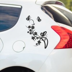 Aufkleber SET Auto Heckscheibe Car Tattoo Style La Familia Pferd Gecko Sprüche Power Blumen Ranke Fee Hexe Faultier Kolben