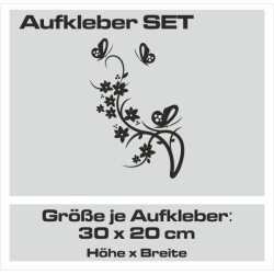 Aufkleber SET Auto Heckscheibe Car Tattoo Style La Familia Pferd Gecko Sprüche Power Blumen Ranke Fee Hexe Faultier Kolben