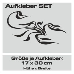 Aufkleber SET Auto Heckscheibe Car Tattoo Style La Familia Pferd Gecko Sprüche Power Blumen Ranke Fee Hexe Faultier Kolben