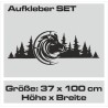 Aufkleber SET Offroad 4x4  Landschaft Wildschwein Jäger Jagt Wald Tanne Dekor Streifen Auto 01