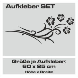 Aufkleber SET Auto Heckscheibe Car Tattoo Style La Familia Pferd Gecko Sprüche Power Blumen Ranke Fee Hexe Faultier Kolben