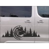Aufkleber SET Offroad 4x4  Landschaft Wildschwein Jäger Jagt Wald Tanne Dekor Streifen Auto 01