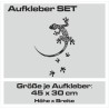 Aufkleber SET Auto Heckscheibe Car Tattoo Style La Familia Pferd Gecko Sprüche Power Blumen Ranke Fee Hexe Faultier Kolben