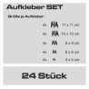 Aufkleber SET Auto Heckscheibe Car Tattoo Style La Familia Pferd Gecko Sprüche Power Blumen Ranke Fee Hexe Faultier Kolben