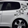 Aufkleber SET Auto Heckscheibe Car Tattoo Style La Familia Pferd Gecko Sprüche Power Blumen Ranke Fee Hexe Faultier Kolben