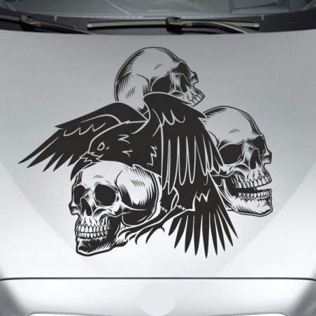 Aufkleber Auto Totenkopf Schädel Skull Bones Böse Cappy Gangster Zylinder Rosen Blumen Blüten Gentleman DJ Rock Punisher