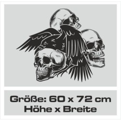 Aufkleber Auto Totenkopf Schädel Skull Bones Böse Cappy Gangster Zylinder Rosen Blumen Blüten Gentleman DJ Rock Punisher