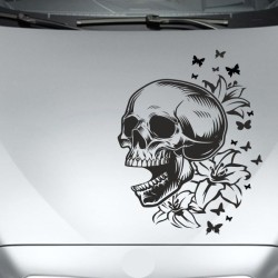 Aufkleber Auto Totenkopf Schädel Skull Bones Böse Cappy Gangster Zylinder Rosen Blumen Blüten Gentleman DJ Rock Punisher