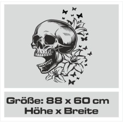 Aufkleber Auto Totenkopf Schädel Skull Bones Böse Cappy Gangster Zylinder Rosen Blumen Blüten Gentleman DJ Rock Punisher