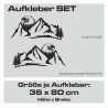 Aufkleber SET Offroad 4x4  Adler Eagle Berge Landschaft Tanne Dekor Streifen Auto 03