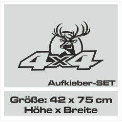 Aufkleber Auto Offroad 4x4 Safari Gelände Allrad Landschaft Hirsch Bär Off Road Safari Berge Krokodil extreme Pick Up
