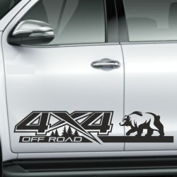 Aufkleber Auto Offroad 4x4 Safari Gelände Allrad Landschaft Hirsch Bär Off Road Safari Berge Krokodil extreme Pick Up