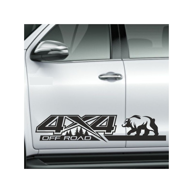 Aufkleber Auto Offroad 4x4 Safari Gelände Allrad Landschaft Hirsch Bär Off Road Safari Berge Krokodil extreme Pick Up