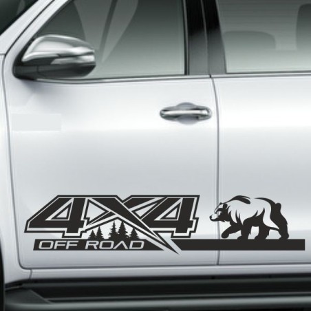 Aufkleber Auto Offroad 4x4 Safari Gelände Allrad Landschaft Hirsch Bär Off Road Safari Berge Krokodil extreme Pick Up