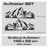 Aufkleber SET Offroad 4x4  Biker Fahrrad Cross Berge Landschaft Tanne Dekor Streifen Auto 04