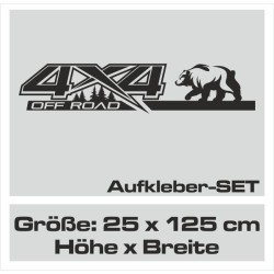 Aufkleber Auto Offroad 4x4 Safari Gelände Allrad Landschaft Hirsch Bär Off Road Safari Berge Krokodil extreme Pick Up