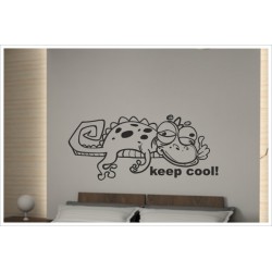 Wandtattoo Schlafzimmer Gecko Keep Cool Echse Salamander  Tattoo Aufkleber Wand