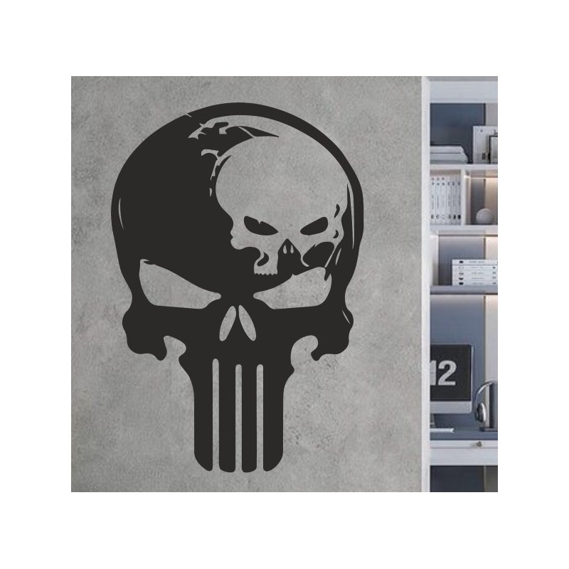 Wandaufkleber Totenkopf Skull Böse Punisher Aufkleber Wand 02