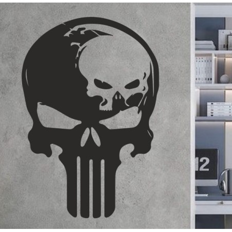 Wandaufkleber Totenkopf Skull Böse Punisher Aufkleber Wand 02