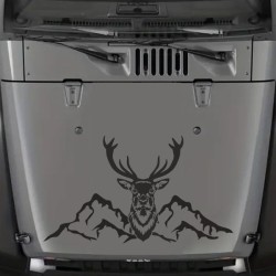 Aufkleber Auto Offroad 4x4 Safari Gelände Allrad Landschaft Hirsch Bär Off Road Safari Berge extreme Hirsch Jäger Angler Kompass