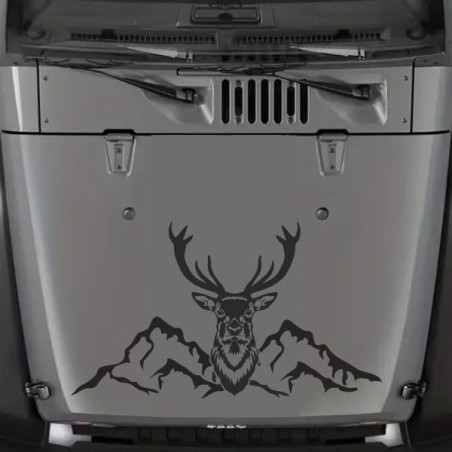 Aufkleber Auto Offroad 4x4 Safari Gelände Allrad Landschaft Hirsch Bär Off Road Safari Berge extreme Hirsch Jäger Angler Kompass