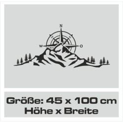 Aufkleber Auto Offroad 4x4 Safari Gelände Allrad Landschaft Hirsch Bär Off Road Safari Berge extreme Hirsch Jäger Angler Kompass