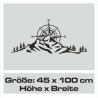 Aufkleber Auto Offroad 4x4 Safari Gelände Allrad Landschaft Hirsch Bär Off Road Safari Berge extreme Hirsch Jäger Angler Kompass