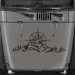 Aufkleber Auto Offroad 4x4 Safari Gelände Allrad Landschaft Hirsch Bär Off Road Safari Berge extreme Hirsch Jäger Angler Kompass