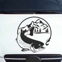 Aufkleber Auto Offroad 4x4 Safari Gelände Allrad Landschaft Hirsch Bär Off Road Safari Berge extreme Hirsch Jäger Angler Kompass