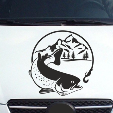 Aufkleber Auto Offroad 4x4 Safari Gelände Allrad Landschaft Hirsch Bär Off Road Safari Berge extreme Hirsch Jäger Angler Kompass