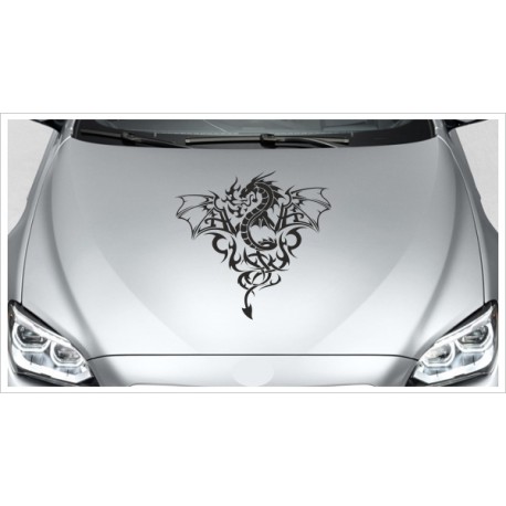 Aufkleber Motorhaube Drache Flamen Dragon Flame 97