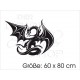 Aufkleber Motorhaube Drache Tattoo Dragon Tribal 100