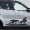 Aufkleber SET Offroad 4x4  Safari Löwe Savanne Afrika Elefant Giraffe Landschaft Dekor Streifen Auto 05