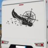Aufkleber Wohnmobil Wohnwagen Reise Camping Auto Reisemobil Möwe Meer Kompass Globus Strand Palme Urlaub Spruch Familie Zuhause