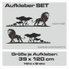 Aufkleber SET Offroad 4x4  Safari Löwe Savanne Afrika Elefant Giraffe Landschaft Dekor Streifen Auto 05