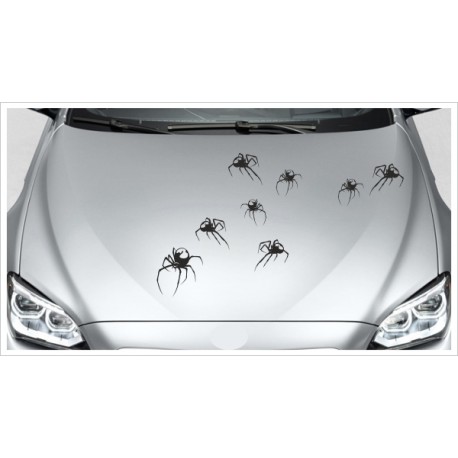 Aufkleber Motorhaube Spinne 10 Stück Spider Tattoo 108