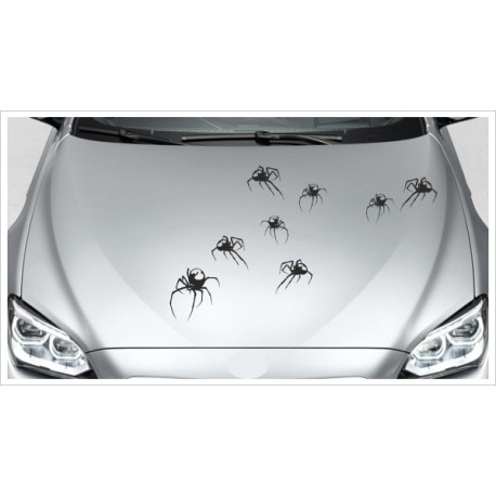 Aufkleber Motorhaube Spinne 10 Stück Spider Tattoo 108 - Der Dekor