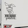 Aufkleber Wohnmobil Wohnwagen Reise Camping Auto Reisemobil Möwe Meer Kompass Globus Strand Palme Urlaub Spruch Familie Zuhause