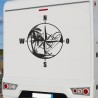 Aufkleber Wohnmobil Wohnwagen Reise Camping Auto Reisemobil Möwe Meer Kompass Globus Strand Palme Urlaub Spruch Familie Zuhause