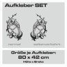 Aufkleber SET Offroad 4x4 Eule Uhu Böser Blick Landschaft Dekor Streifen Auto 07
