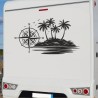 Aufkleber Wohnmobil Wohnwagen Reise Camping Auto Reisemobil Möwe Meer Kompass Globus Strand Palme Urlaub Spruch Familie Zuhause