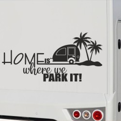 Aufkleber Wohnmobil Wohnwagen Reise Camping Auto Reisemobil Möwe Meer Kompass Globus Strand Palme Urlaub Spruch Familie Zuhause
