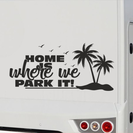Aufkleber Wohnmobil Wohnwagen Reise Camping Auto Reisemobil Möwe Meer Kompass Globus Strand Palme Urlaub Spruch Familie Zuhause