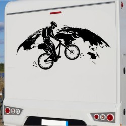 Aufkleber Wohnmobil Wohnwagen Reise Camping Auto Reisemobil Möwe Meer Kompass Globus Strand Palme Urlaub Spruch Familie Zuhause